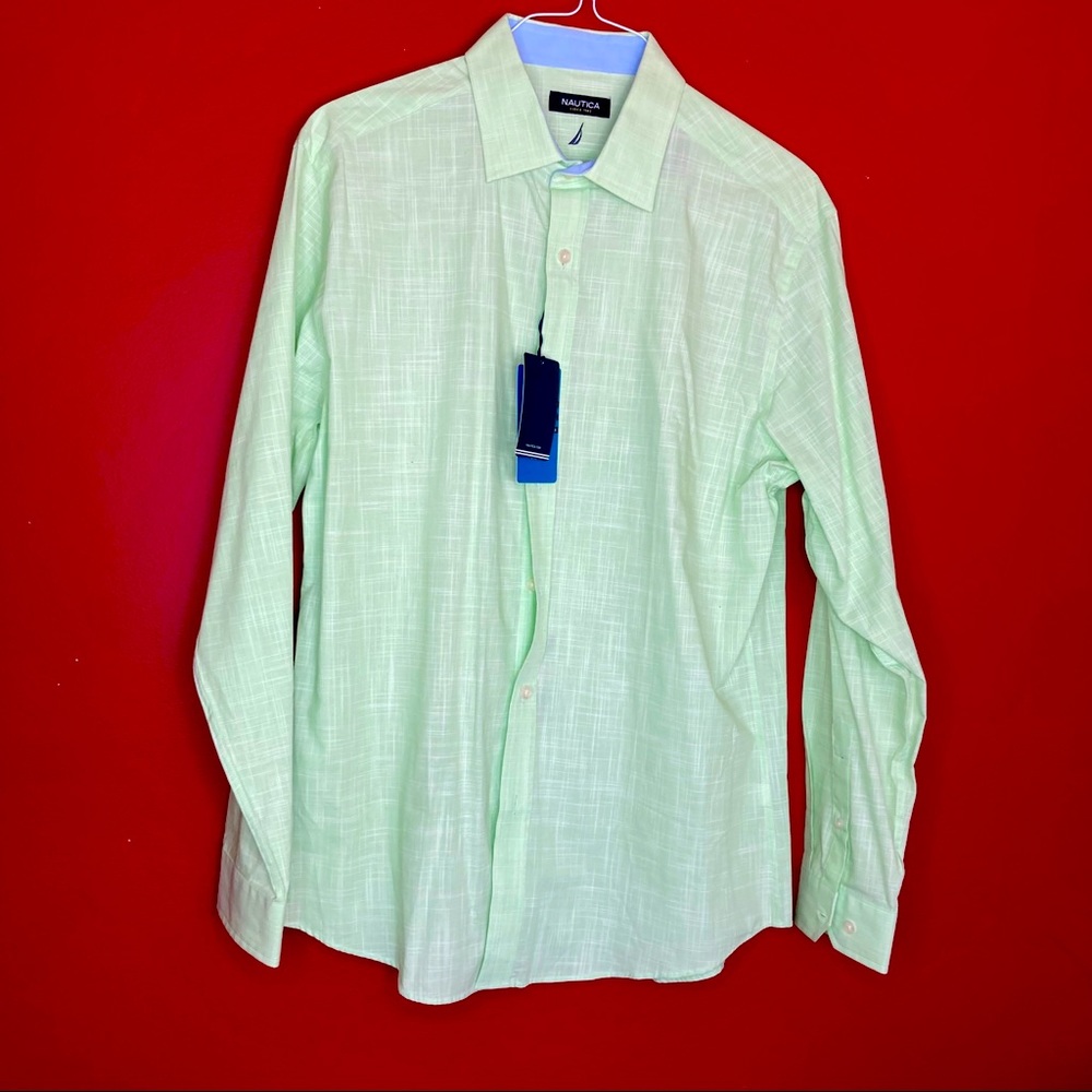 Mint Green Men’s 100% Cotton Long Sleeve Shirt